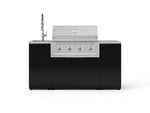 NewAge Outdoor Kitchens Outdoor Grill Island Aluminum 5-Piece Cabinet Set with Sink, 1 Door, Grill Cabinet, Performance Grill and Stainless Steel Countertop 