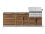 NewAge Outdoor Kitchens Stainless Steel 5-Piece Cabinet Set with with 3-Drawer, Bar, Grill Cabinet, Platinum Grill and Countertop-71054-Garage Giant 