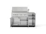 NewAge Outdoor Kitchens Outdoor Grill Island Stainless-Steel 4-Piece Cabinet Set with 1 Door, Grill Cabinet, Platinum Grill and Countertop-73892-Garage Giant 