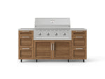 NewAge Outdoor Kitchens Outdoor Grill Island Stainless-Steel Louvered Doors 6-Piece Cabinet Set with Casters 3 Drawers, Grill Cabinet, Performance Grill, Countertops-74940-Garage Giant 