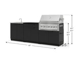 NewAge Outdoor Kitchens Stainless-Steel 5-Piece Cabinet Set with Bar, Sink, Grill Cabinet, Platinum Grill, and Countertop-73391-Garage Giant 