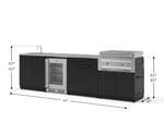 NewAge Outdoor Kitchens Stainless Steel 6-Piece Cabinet Set with Sink, Bar, Grill Cabinet, Platinum Griddle, Countertop and Glass Door Fridge-75137-Garage Giant 