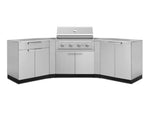 NewAge Outdoor Kitchens Stainless Steel 7-Piece Cabinet Set with 2 Door, Bar, Corner, Grill Cabinet, Performance Grill, and Countertops-71028-Garage Giant 