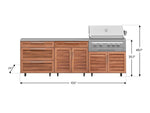 NewAge Outdoor Kitchens Stainless Steel 5-Piece Cabinet Set with Casters and 3 Drawer, Bar, Grill Cabinet, Platinum Grill, Countertop-72670-Garage Giant 