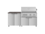 NewAge Outdoor Kitchens Stainless Steel 4-Piece Cabinet Set with Caster and 2 Door, Grill Cabinet, Platinum Grill, Countertop-72497-Garage Giant 