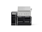 NewAge Outdoor Kitchens Outdoor Grill Island Aluminum 3-Piece Cabinet Set with Sink, Grill Cabinet and Platinum Grill-73954-Garage Giant 
