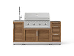 NewAge Outdoor Kitchens Outdoor Grill Island Stainless-Steel Louvered Doors 5-Piece Cabinet Set with Sink, 3 Drawer, Grill Cabinet, Performance Grill and Stainless Steel Countertop - (Liquid Propane) 