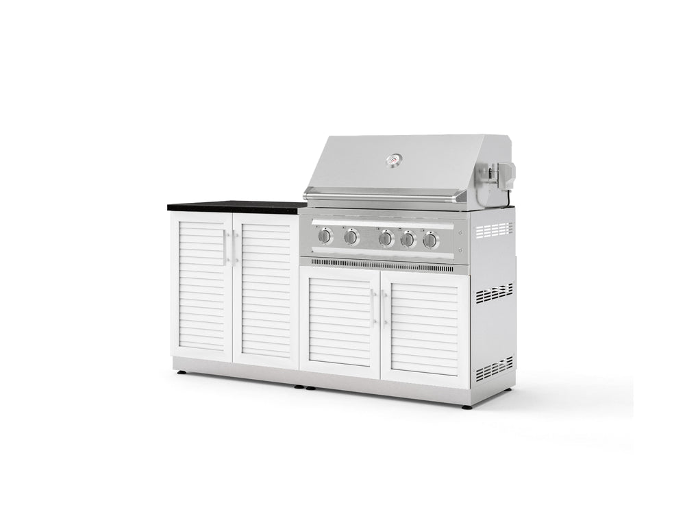 NewAge Outdoor Kitchens Stainless-Steel 4-Piece Cabinet Set with Base, Grill Cabinet, Platinum Grill, and Countertop-73478-Garage Giant