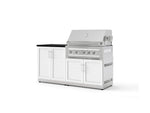 NewAge Outdoor Kitchens Stainless-Steel 4-Piece Cabinet Set with Base, Grill Cabinet, Platinum Grill, and Countertop-73478-Garage Giant 