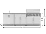 NewAge Outdoor Kitchens Stainless-Steel 5-Piece Cabinet Set with Bar, Sink, Grill Cabinet, Performance Grill, and Countertop-67499-Garage Giant 