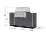 NewAge Outdoor Kitchens Outdoor Grill Island Aluminum 5-Piece Cabinet Set with Sink, 1 Door, Grill Cabinet, Performance Grill and Stainless Steel Countertop - (Natural Gas) 
