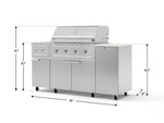 NewAge Outdoor Kitchens Outdoor Grill Island Stainless-Steel 6-Piece Cabinet Set with Casters and 1-Door, Grill Cabinet, Performance Grill, Side Burner and Dekton in Aeris Countertop - (Liquid Propane) 