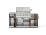 NewAge Outdoor Kitchens Outdoor Grill Island Stainless-Steel 5-Piece Cabinet Set with Sink, 1 Door, Grill Cabinet, Platinum Grill and Stainless Steel Countertop - (Liquid Propane) 