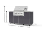 NewAge Outdoor Kitchens Outdoor Grill Island Aluminum 6-Piece Cabinet Set with Casters and 1 Door, Grill Cabinet, Platinum Grill, Countertops 