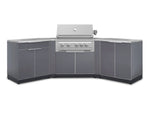 NewAge Outdoor Kitchens Aluminum 7-Piece Cabinet Set with 2 Door, Bar, Corner, Grill Cabinet, Platinum Grill, and Countertops-71010-Garage Giant 