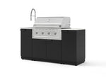 NewAge Outdoor Kitchens Outdoor Grill Island Stainless-Steel 5-Piece Cabinet Set with Sink, 1 Door, Grill Cabinet, Performance Grill and Stainless Steel Countertop - (Natural Gas) | Garage Giant 