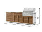 NewAge Outdoor Kitchens Stainless Steel 5-Piece Cabinet Set with with 3-Drawer, Bar, Grill Cabinet, Performance Grill and Countertop-71048-Garage Giant 
