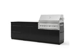 NewAge Outdoor Kitchens Aluminum 5-Piece Cabinet Set With 3 Drawer, Bar, Grill Cabinet, Platinum Grill and Countertop-73308-Garage Giant 