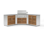 NewAge Outdoor Kitchens Stainless Steel 7-Piece Cabinet Set with 2 Door, Bar, Corner, Grill Cabinet, Platinum Grill, and Countertops | 71018 