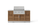 NewAge Outdoor Kitchens Outdoor Grill Island Stainless-Steel Louvered Doors 6-Piece Cabinet Set with 1 Door, Grill Cabinet, Performance Grill and Countertops 