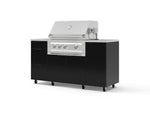NewAge Outdoor Kitchens Outdoor Grill Island Aluminum 6-Piece Cabinet Set with Casters 1 Door, 3 Drawer, Grill Cabinet, Platinum Grill, Countertops | 74239 