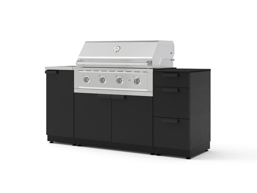 NewAge Outdoor Kitchens Outdoor Grill Island Stainless-Steel 5-Piece Cabinet Set with Sink, 3 Drawer, Grill Cabinet, Performance Grill and Stainless Steel Countertop - (Natural Gas) | Garage Giant