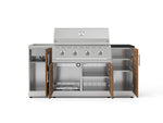 NewAge Outdoor Kitchens Outdoor Grill Island Stainless-Steel Louvered Doors 5-Piece Cabinet Set with Sink, 1 Door, Grill Cabinet, Performance Grill and Stainless Steel Countertop - (Liquid Propane) 