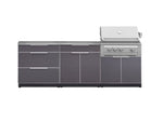 NewAge Outdoor Kitchens Aluminum 5-Piece Cabinet Set With 3 Drawer, Bar, Grill Cabinet, Platinum Grill and Countertop-71042-Garage Giant 