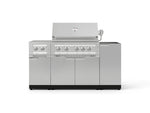 NewAge Outdoor Kitchens Outdoor Grill Island Stainless-Steel 5-Piece Cabinet Set with 1-Door, Grill Cabinet, Dual Side Burner and Platinum Grill - (Natural Gas) 