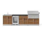 NewAge Outdoor Kitchens Stainless Steel 6-Piece Cabinet Set with Sink, Bar, Grill Cabinet, Platinum Grill, Countertop and Fridge-72041-Garage Giant 