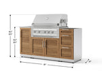 NewAge Outdoor Kitchens Outdoor Grill Island Stainless-Steel Louvered 5-Piece Cabinet Set with Sink, 3 Drawer, Grill Cabinet, Platinum Grill and Stainless Steel Countertop - (Liquid Propane) 