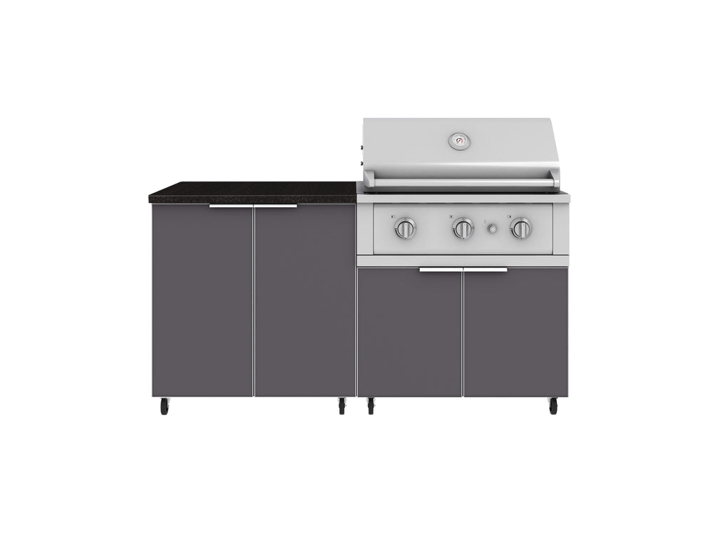 NewAge Outdoor Kitchens Aluminum 4-Piece Cabinet Set with Caster and 2 Door, Grill Cabinet, Performance Grill, Countertop-72441-Garage Giant