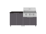 NewAge Outdoor Kitchens Aluminum 4-Piece Cabinet Set with Caster and 2 Door, Grill Cabinet, Performance Grill, Countertop-72441-Garage Giant 