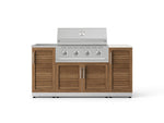 NewAge Outdoor Kitchens Outdoor Grill Island Stainless-Steel Louvered Doors 5-Piece Cabinet Set with Sink, 1 Door, Grill Cabinet, Performance Grill and Stainless Steel Countertop - (Liquid Propane) 