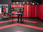 NewAge Garage Flooring Diamond Pattern Polypropylene Garage Flooring Tiles 400 sq. ft. Flooring Bundle - Red 