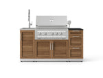 NewAge Outdoor Kitchens Outdoor Grill Island Stainless-Steel Louvered 5-Piece Cabinet Set with Sink, 3 Drawer, Grill Cabinet, Platinum Grill and Stainless Steel Countertop - (Liquid Propane) 