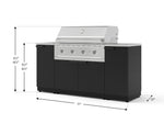 NewAge Outdoor Kitchens Outdoor Grill Island Stainless-Steel 5-Piece Cabinet Set with Sink, 1 Door, Grill Cabinet, Performance Grill and Stainless Steel Countertop 