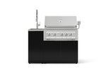 NewAge Outdoor Kitchens Outdoor Grill Island Aluminum 3-Piece Cabinet Set with Sink, Grill Cabinet, and Platinum Grill 