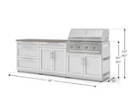 NewAge Outdoor Kitchens Stainless-Steel 5-Piece Cabinet Set with 3-Drawer, Bar, Grill Cabinet, Performance Grill and Countertop-73361-Garage Giant 