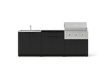 NewAge Outdoor Kitchens Stainless-Steel 5-Piece Cabinet Set with Bar, Sink, Grill Cabinet, Performance Grill, and Countertop-73384-Garage Giant 