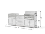 NewAge Outdoor Kitchens Stainless Steel Louvered Doors 6-Piece Cabinet Set with 3 Drawer, Grill Cabinet, Platinum Griddle, Grill and Countertop-75186-Garage Giant 