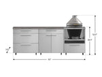NewAge Outdoor Kitchens Stainless Steel 5-Piece Cabinet Set With Casters and 3 Drawer, Bar, Kamado, Kamado Cabinet, Countertop-72692-Garage Giant 