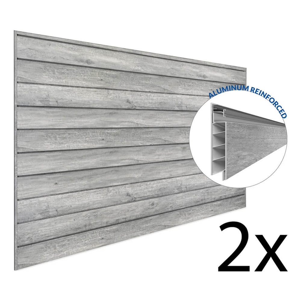Proslat PROCORE+ 8 ft. x 4 ft. Slatwall - Gray Wood (2-Pack)-87721K-Garage Giant
