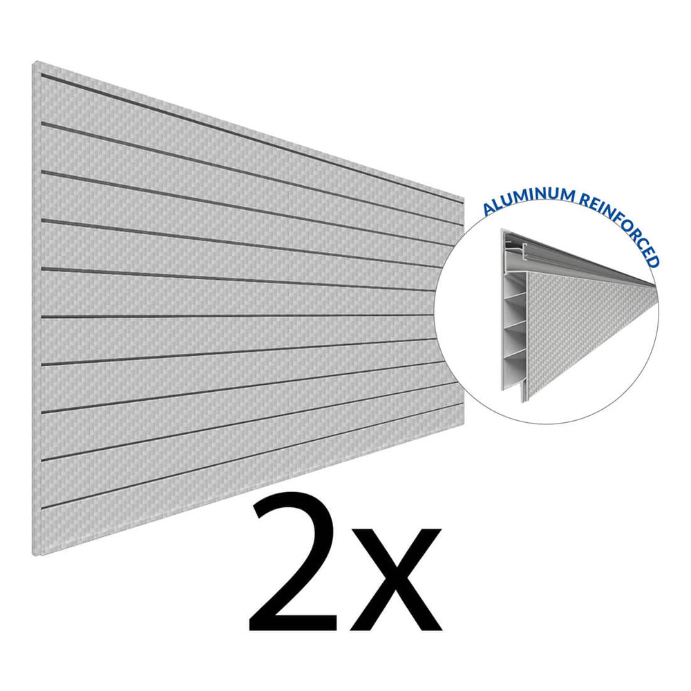 Proslat PROCORE+ 8 ft. x 4 ft. Slatwall - Silver Gray Carbon Fiber (2-Pack)-87727K-Garage Giant