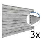 Proslat PROCORE+ 8 ft. x 4 ft. Slatwall - Gray Wood (3-Pack)-87731K-Garage Giant 
