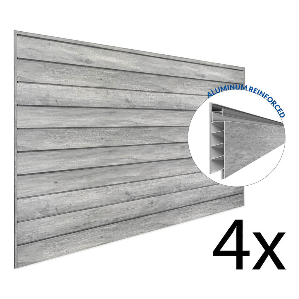 Proslat PROCORE+ 8 ft. x 4 ft. Slatwall - Gray Wood (4-Pack)-87741K-Garage Giant