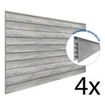 Proslat PROCORE+ 8 ft. x 4 ft. Slatwall - Gray Wood (4-Pack)-87741K-Garage Giant 