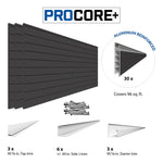 Proslat PROCORE+ 8 ft. x 4 ft. Slatwall - Carbon Fiber (3-Pack)-87753K-Garage Giant 