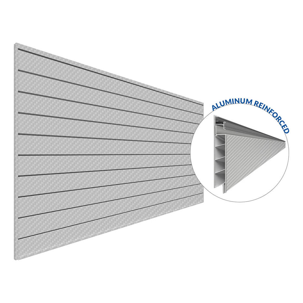 Proslat PROCORE+ 8 ft. x 4 ft. PVC Slatwall (Silver Gray Carbon Fiber)-87777-Garage Giant