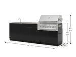 NewAge Outdoor Kitchens Aluminum 5-Piece Cabinet Set with Bar, Sink, Grill Cabinet, Platinum Grill, and Countertop-73418-Garage Giant 